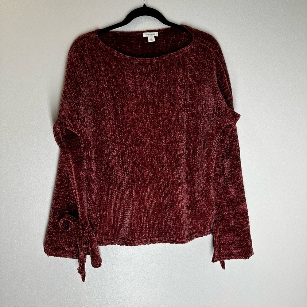 Sundance Heather Samantha Chenille Sweater Red Size Small Women’s Flare Sleeves - Picture 2 of 11